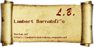 Lambert Barnabás névjegykártya