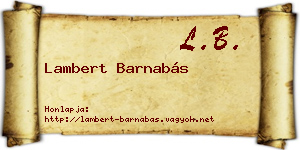 Lambert Barnabás névjegykártya